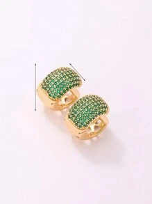 1pair European And American Fashionable Colorful Cubic Zirconia Copper Earrings, Exquisite And Elegant Women's Jewelry For Daily Wear - View 7