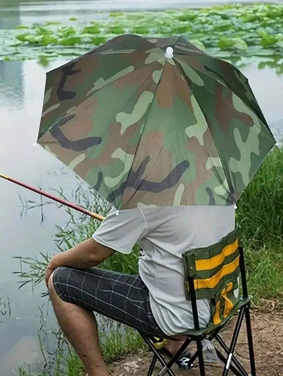 1 pieza de color combinado exterior plegable Paraguas Gorra - Multicolor - Ver 1