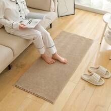 1pc Extra Thick & Long Chenille Floor Mat, Absorbent & Anti-Slip, Suitable For Bathroom, Sofa, Kitchen, Bedside, Windowsill, Super Absorbent - Khaki - View 5