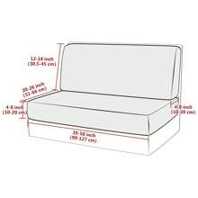 2pcs T-Shaped Jacquard Elastic RV Dining Bench Seat Cover, Camper Sofa Loveseat Furniture Protector Set (1pc Seat Cover + 1pc Back Cover) - 01# Beige - View 2