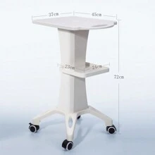 Cosmetic Trolley Adjustable Hairdressing Trolley Beauty Salon Trolley Hairdressing Trolley Professionally Movable Trolley Work Trolley Hairdresser Trolleys With 2 Shelves Working And Brake Wheels - Branco - Visão 11