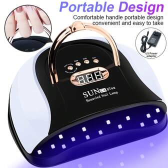 LIMEGIRL 全新大功率快干指甲灯 LED 指甲灯 UV 光疗灯 指甲烘干机，60 个 LED 指甲用 UV LED 灯，专业凝胶抛光干燥灯，美国插头