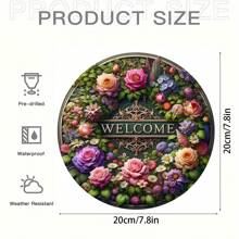 1 sztuka, znak powitalny z kwiatami, okrągły drewniany znak, dekoracja centralna z bujną girlandą kwiatów, błogosławieństwo na dzień matki, znak letni, dekoracja ścienna do domu wiejskiego, dekoracja ganku, idealny prezent dla pań, materiały ze sztucznego drewna., wystrój domu, wystrój pokoju, wystrój ścienny - Wielokolorowe - Zobacz 8