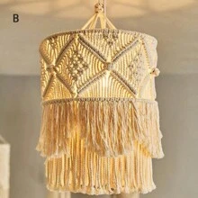 1 cái chụp đèn dệt thủ công bằng dây thừng, đồ trang trí treo tường, trang trí nhà cửa, trang trí phòng, trang trí tường - Nhiều màu - Xem 1
