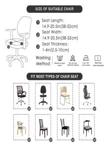 弹力简约黑色仿牛奶丝办公室转椅套一套（轻薄透气面料） - 黑色 - 查看 4