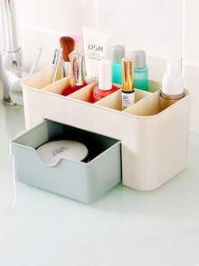 Home Drawer Cosmetic Organizer, Nail Tools Multi-Layer With Drawer Desktop Organizer, Desktop Jewelry Skincare Compartment Dressing Box - Multicolor - View 7