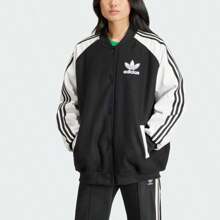 Women's Adidas SST Oversized VRCT Jacket - White / Black - View 1
