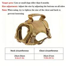1 Pc Tactical Pet Harness - Adjustable Size, Soft Mesh Pet Harness Suitable For Large Cats And Small Dogs, Leash For Walking And Escape Prevention - Multicolor - View 3