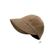 Women's Drawstring Waffle Pattern Baseball Cap, Fashionable Sun Protection Beach Travel Sun Hat, Suitable For Spring & Summer