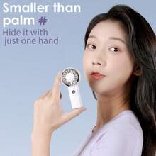 Nuevo ventilador portátil turbo manual estilo coreano, ventilador pequeño USB recargable con viento fuerte para uso al aire libre - Multicolor - Ver 6