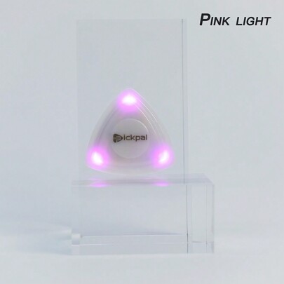 PICKPAL LED-uri luminoase pentru chitară Pick pentru chitară electrică din lemn cu opțiuni de lumină în trei culori (alb/verde/roz)