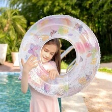 1pc Inflatable Butterfly Shaped PVC Glitter Swimming Ring For Adults, Suitable For Pool Or Beach - Butterfly - View 5