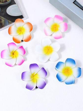 6入組女士夏威夷風格梅花夾，日常使用適宜