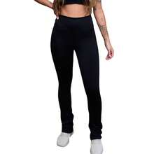 Thick Flare Pants High Waist Ballerina Bell Bottom Leggings - Black - Black - View 6