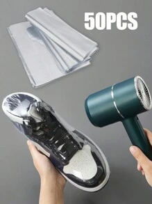 50pcs Heat Shrink Wrap Bags - Sneaker PVC Heat Shrink Plastic Wrap Shoes Protectors For Protection, Storage & Travel Boot Bag Shoes Case Shoe Storage Box Shoes Organizer Accessories For Travel Vacation Cruise Summer Holiday Travelling Bag Travel Stuff Essentials For College Dorm Home School