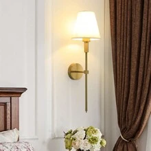 E27/E26 Holder Wall Sconces , Retro Industrial Wall Lamps, Bathroom Vanity Sconces Wall Lighting With White Fabric Shade, Suitable For Bedroom Living Room Corridor Kitchen
