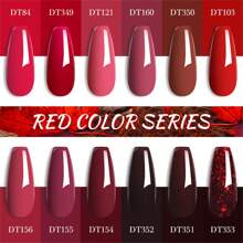 7ML Red Series Gel Nail Polish, Spring Summer Wine Red Gel Polish, UV/LED Lamp Needed, For Home Salon Nail Art, Christmas Nail Design - Multicolor - View 5