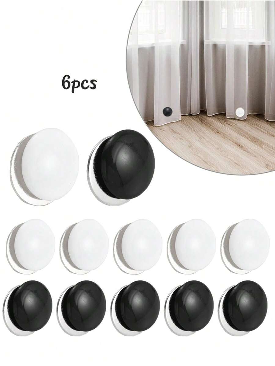 6pcs Magnetic Shower Curtain Weights,Waterproof Rustproof Shower Liner Weights,Prevent Curtain Liner From Blowing,Heavy Duty Magnets For Curtain Drapery Tablecloth Sheet. - Magnetic Curtain Weight - View 1