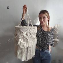 1 cái chụp đèn dệt thủ công bằng dây thừng, đồ trang trí treo tường, trang trí nhà cửa, trang trí phòng, trang trí tường - Nhiều màu - Xem 5