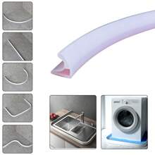 Ferma-acqua per doccia, guarnizione autoadesiva per doccia 2M, soglia pieghevole per porta doccia per separazione bagnato e asciutto, guarnizione in silicone per cabina doccia per cucina, bagno - Bianco - Visualizzare 10