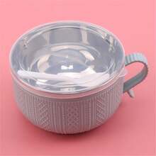 1個加厚不鏽鋼韓式便當盒，附蓋，麵碗，雙層保鮮大容量便當盒，適用於返校、課堂、大學、學校用品、廚房整理和儲存、廚房配件 - 彩色 - 查看 14