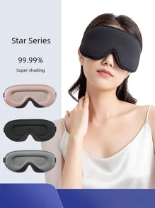 結合眼罩和隔音耳塞，女士男士用的睡眠眼罩-絲綢柔軟泡沫舒適的睡眠眼罩，夜晚遮擋光線眼罩，旅行瑜伽午睡使用 - 粉色 - 查看 1