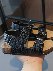 Novas Sandálias Rasteiras de Fundo Macio para Meninas, Chinelos Anti-derrapantes para Crianças, Sapatos Rasteiros para Meninas, Sapatos de Verão para Meninas