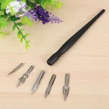 1 Bút Manga + 5 Chiếc Ngòi Nhựa Nhúng Bút Vẽ Đường Với Thông Số Kỹ Thuật Khác Nhau Để Viết - màu đen - Xem 1