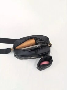 1pc Girls' Fashionable Crossbody Bag With Embroidered Floral Pattern, Comes With Coin Purse, Wallet, Key Pouch, Ideal For Daily Use, Parties And Gifting - M1980 - View 6