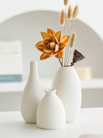 1 pieza Pequeño florero de cerámica blanca, centro de mesa de boda, arreglo de plantas, maceta para el hogar, sala de estar, decoración de escritorio, regalos, cumpleaños, graduación, decoración del hogar, regreso a la escuela, decoración de la habitación, útiles escolares, florero de vidrio