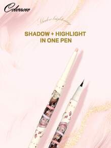 COLORROSE 1 pièce Crayon double tête Highlighter sous les yeux + Ombre, Crayon + Crayon liquide, Crayon ver à soie, Type crème scintillante, Éclaircissant sous les yeux, Eyeliner pailleté et Crayon pour poches oculaires, Résistant aux bavures, Longue tenue, Maquillage quotidien, 600mg+200mg - CR1047 - Voir 8