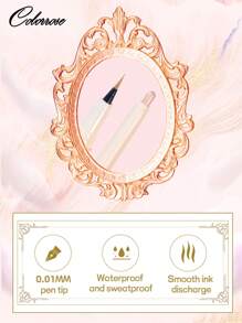 COLORROSE 1 pièce Crayon double tête Highlighter sous les yeux + Ombre, Crayon + Crayon liquide, Crayon ver à soie, Type crème scintillante, Éclaircissant sous les yeux, Eyeliner pailleté et Crayon pour poches oculaires, Résistant aux bavures, Longue tenue, Maquillage quotidien, 600mg+200mg - CR1047 - Voir 4
