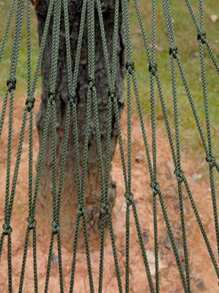 1pc Portable Outdoor/Indoor Nylon Mesh Hammock, Single Thick Net Swing Bed For Relaxation Camping Stuff - Army Green - View 4