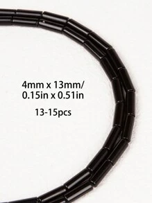 4*13mm / 13-15 piezas Cuentas sueltas cilíndricas largas de piedra natural redonda - Para hacer joyas DIY pulseras, collares y accesorios de pendientes - Idea de regalo bohemio chic inolvidable - Cuentas de tubo de 4x13mm - Ver 24