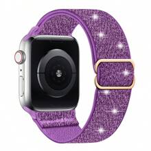 Bling Nylon Stretchy Bands Compatible With Apple Watch Bands 38mm 40mm 41mm 42mm 44mm 45mm 46MM 49mm For Women Girls, Adjustable Braided Solo Loop Sport Straps Compatible With IWatch Series Ultra 11 10 9 8 7 6 SE 5 4 3 2 1