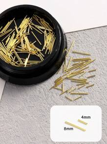 2 Bottles High Glossy Metal Strip Nail Art Jewelry Gold And Silver Mixed Size Metal Stripe Nail Art Pendant Y2K Sparkly Party Nail Art Decoration Nail Salon Accessories Diy Nail Supplies Nails Nail Charms Nail Gems