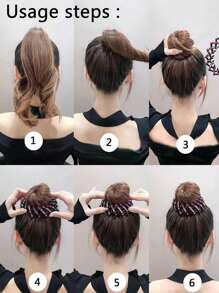 1pc Crianças Novo Estilo Grampo de Garra de Cabelo Para Coque, Rabo de Cavalo, Decorado Com Strass Acessório de Cabelo
