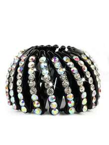 1pc Crianças Novo Estilo Grampo de Garra de Cabelo Para Coque, Rabo de Cavalo, Decorado Com Strass Acessório de Cabelo