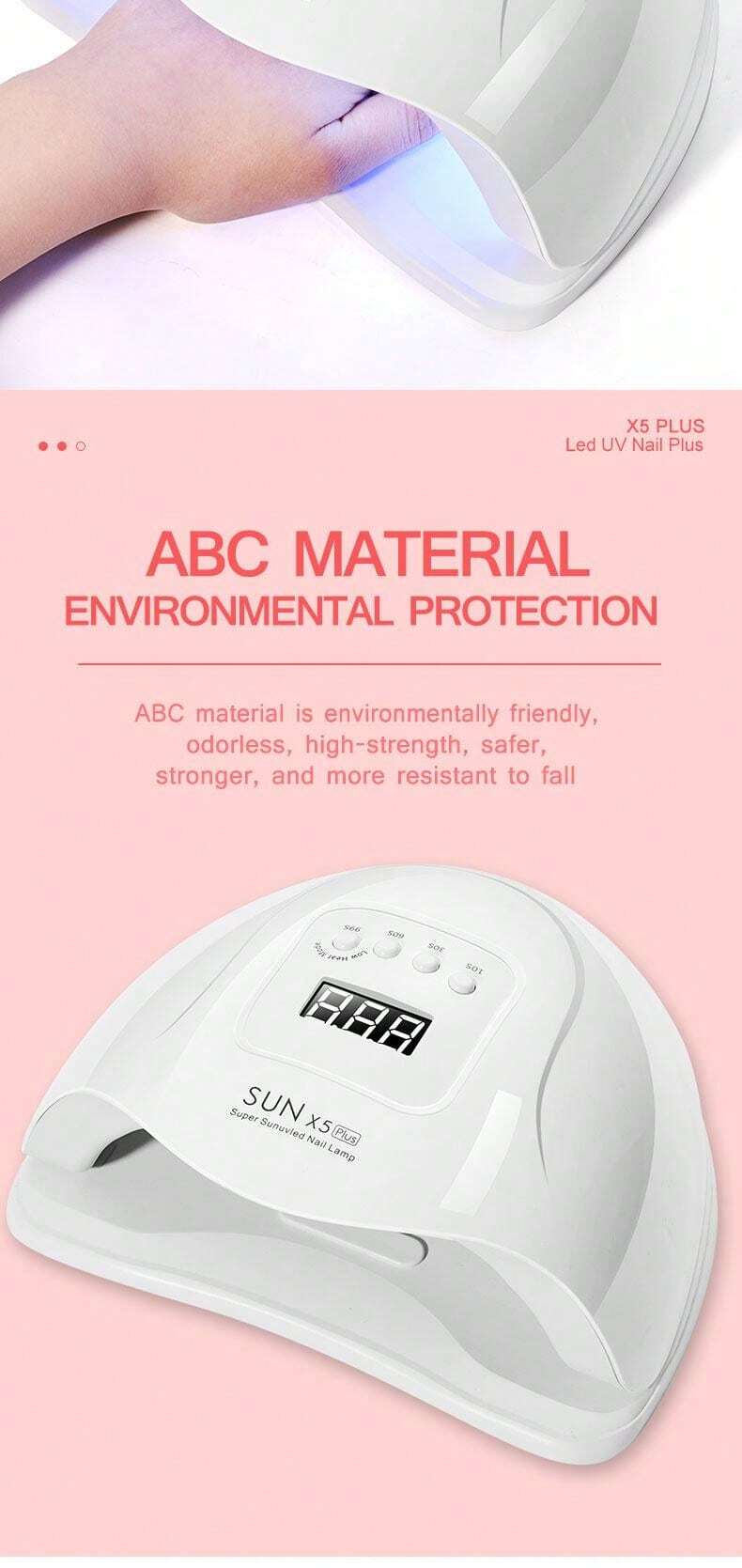 UV LED Nail Lamp Dryer, UV Light Fast Drying Gel Nails Polish, With Timer Setting, Machine With