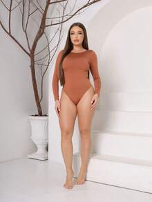 Women Bodysuits - 鏽棕色 - 查看 2