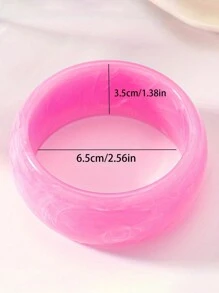 1pc Vintage Western Minimalist Design Exaggerated Punk Style Resin Wide Cuff Bracelet - Resin Bracelet - View 9
