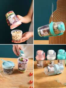 1入組輕質水果沙拉杯，早餐沙拉杯，Mason杯，便攜式，水果，蔬菜，淺食杯，帶叉蓋的優格杯，減肥杯高品質，不變形的沙拉杯，是家人和朋友的絕佳禮物，廚房，廚房用品，食物，烹飪，露營，假期，沙灘，房間裝飾，組織者，派對，旅行。 - 彩色 - 查看 5