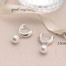 jugalstar 1pair Anti-Tarnish Pearl Decorated Drop Earrings For Women - Pearl Drop Earrings - View 8
