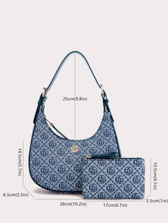 DK DKMG Set de 2 bolsos de hombro de seda impresa con correas ajustables, adecuados para uso diario