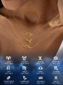 Stylever 1 Stück Einfache Zwölf Sternzeichen Schlüsselbein Halskette Damen Schmuck Für Frauen S925 Sterlingsilber Basic Glatte Schlichte Halskette Fein Schmuck Geschenke Für Mädchen Geburtstagsfeier Für Tägliche Dekoration