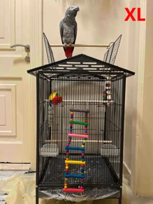 1pc Random Color Handmade Dyed Bead Decor Ladder Design Parrot Toy, Suitable For Bird Climbing Swing Cage Accessories And Supplies