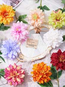 6Pcs Artificial Mums Flowers Spring Chrysanthemum Flowers 25" Long Stem Faux Spider Mum Flowers Large Floral Arrangements Bouquets Fake Pincushion Silk Flower Office Home Decor - Baby Pink - View 3
