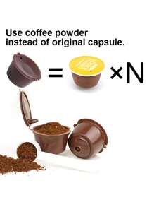 Set, máquina de cápsulas de café DolceGusto, se pueden usar cápsulas de café. Cucharilla de doble uso para café en polvo + 3 piezas de cápsulas de café. Útiles escolares para el regreso a clases