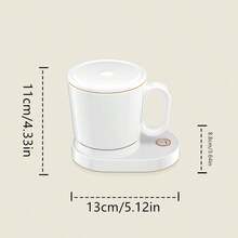 Cốc pha cà phê tự khuấy One Piece, cốc trộn điện tốc độ cao, cốc tự khuấy bằng gốm Cốc trộn điện 300ml Máy hâm nóng cà phê để hỗ trợ cốc khuấy sạc không dây cho điện thoại di động Thích hợp cho cà phê/sữa - Nhiều màu - Xem 3