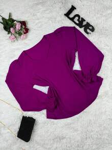 Plus Size Women Tops - Màu Hoa hồng đỏ - Xem 2